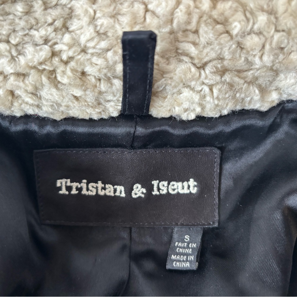 Tristant & Iseut - Black Suede Jacket with Shearling Collar - Picture 10 of 11